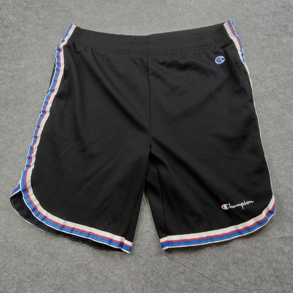Champion Other - Champion Shorts Mens Large Black Performance Athletic Gym Red Blue Trim